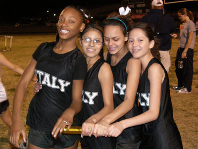Image: Girls Relay Team — The 8th Grade Girls Relay Team celebrates.