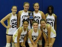 Image: IJH Volleyball 8th Grade “A” team — L-R:  (Back Row) Kelsey Nelson, Jaclynn Lewis, Madison Washington, Kortnei Johnson,  (Front Row) Anna Luna, Tara Wallis, Bailey Eubank
