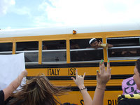 Image: The Gladiators on the road — IHS gets out of school early to wish “Good luck” to the Italy Varsity squad.