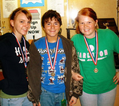 Image: Sierra Harris, Brandon Jacinto and Katie Byers — 1st place Team Listening Skills