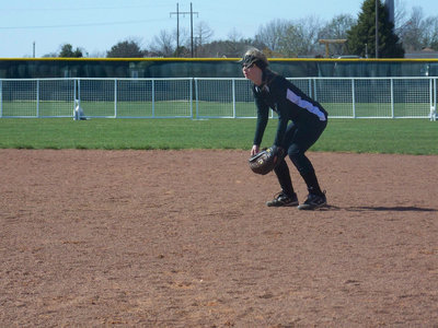 Image: Abby Griffith — Abby is ready for the pitch at second base.