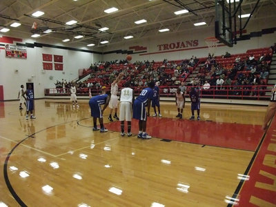 Image: Campbell from the line — Colton Campbell #13 shoots a free throw in the BI-District Championship game.