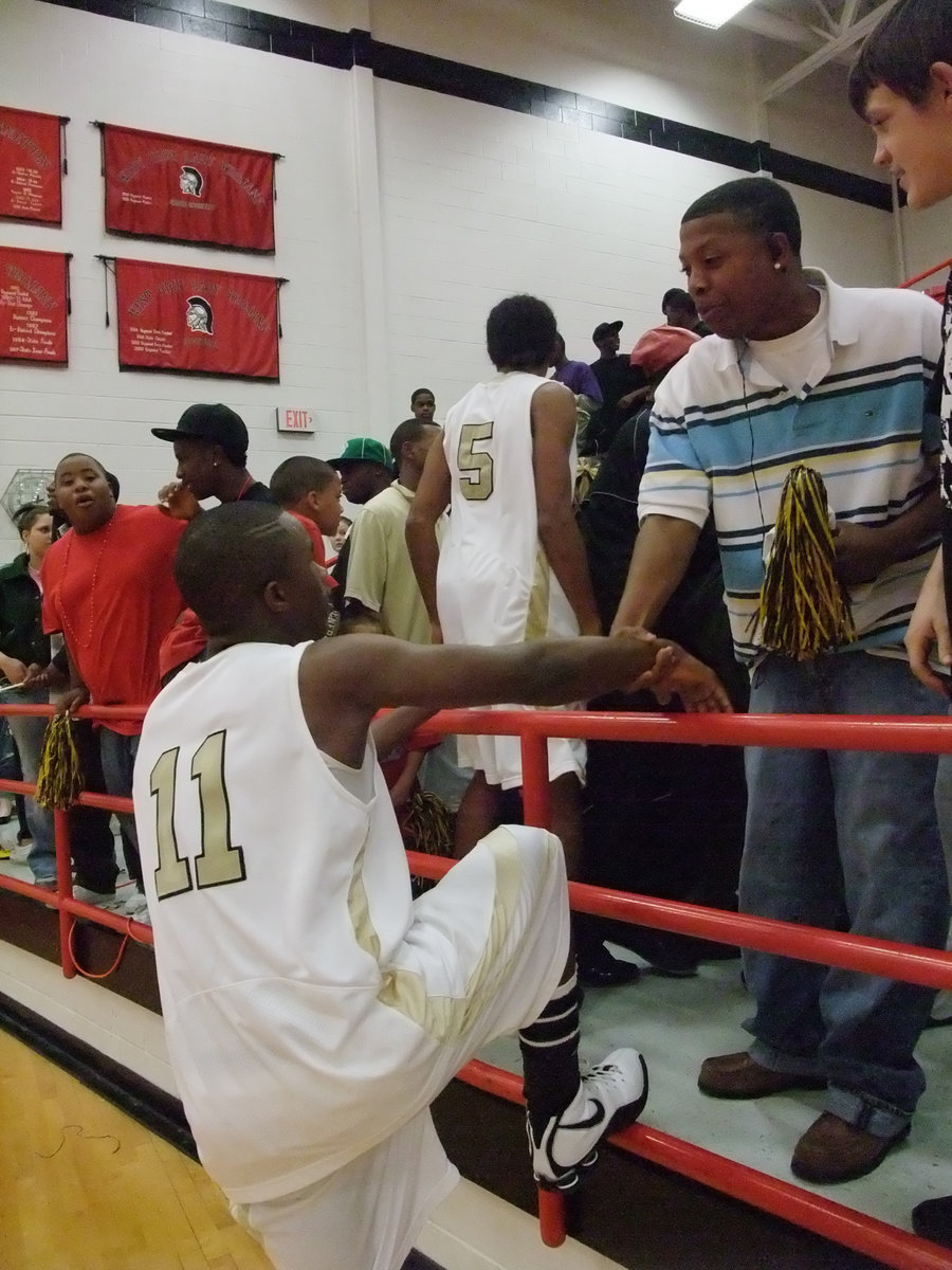 Image: Jasenio Anderson — First they took over Chilton’s ship of dreams beating the Pirates 87-73 and then the Gladiators, led by Jasenio “Peg-leg” Anderson, stormed over the sides of the bleachers.