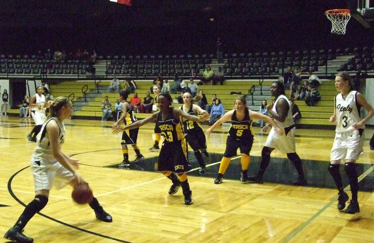 Image: DeMoss works the ball — Even DeMoss couldn’t break through the strong Itasca force Friday night.