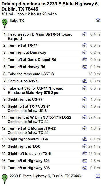 Image: Google Directions — These are Google’s directions.