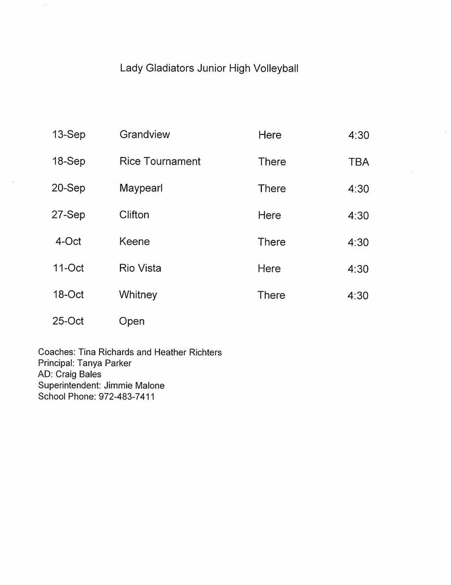 Image: Italy Junior High Volleyball Schedule – 2010