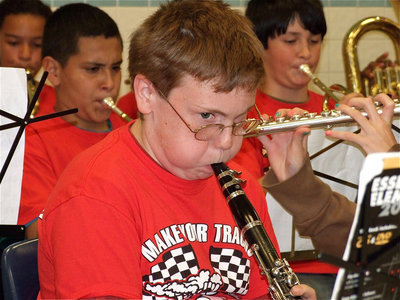 Image: Give it your all! — The Roaring Tiger Band was determined to help motivate the 5th graders into performing at a high level during the TAKS tests next week.