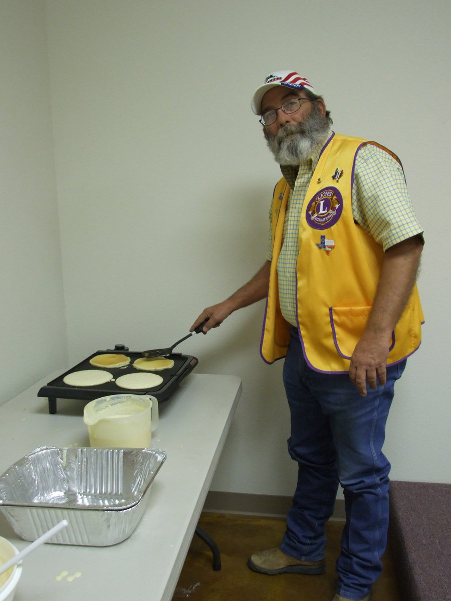 Image: Mark Souder Flipping Pancakes — Mark Souder cooking the wonderful pancakes.