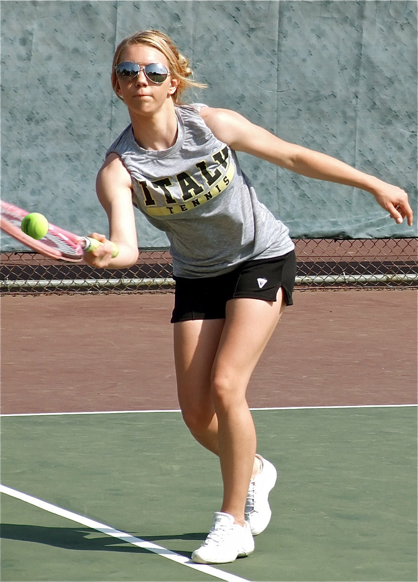 Image: Into the swing of things — Sierra Harris has found her calling as a singles tennis player.