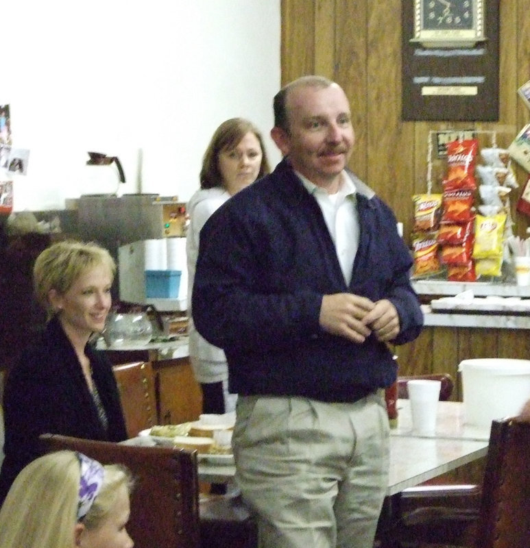 Image: Commissioner Heath Sims — Commissioner Heath Sims and wife, Charlesa, helped honor the firemen on Monday.