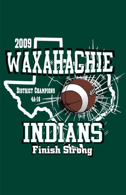 Image: Indian’s Playoff Shirt For Sale — Green Long Sleeve TShirts are on sale through the Waxahachie QB Club. Shirts are $20.00 each and you can contact the QB Club at indiansprogram@sbcglobal.net to order. Include Name, Phone Number and sizes.