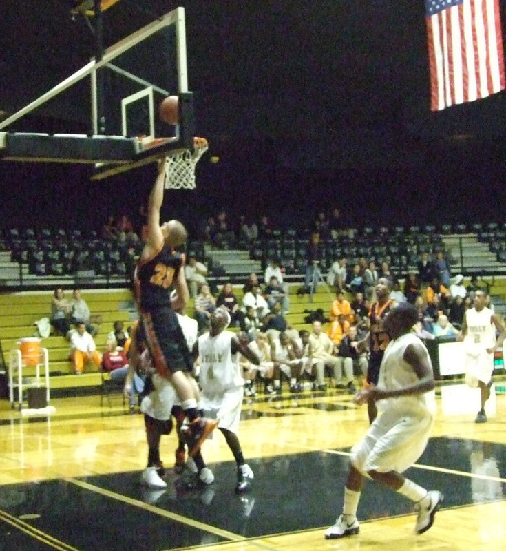 Image: Ferris’ Masterson puts two in the basket — Jeremy Masterson achieved 23-points against the Gladiators on Tuesday night.