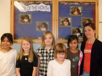 Image: “Tigers of the Month” — Juliette Salazar (4th grade), Kimberly Hooker (3rd grade), Zoe Hall (5th grade) Kinzie Whatley (1st grade), Oralia Cortez (2nd grade) and Aaron Sadler (6th grade).