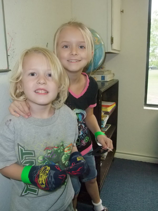 Image: Michael Travis &amp; Hannah Kaufman — These two were ready to do the scratch off art work.