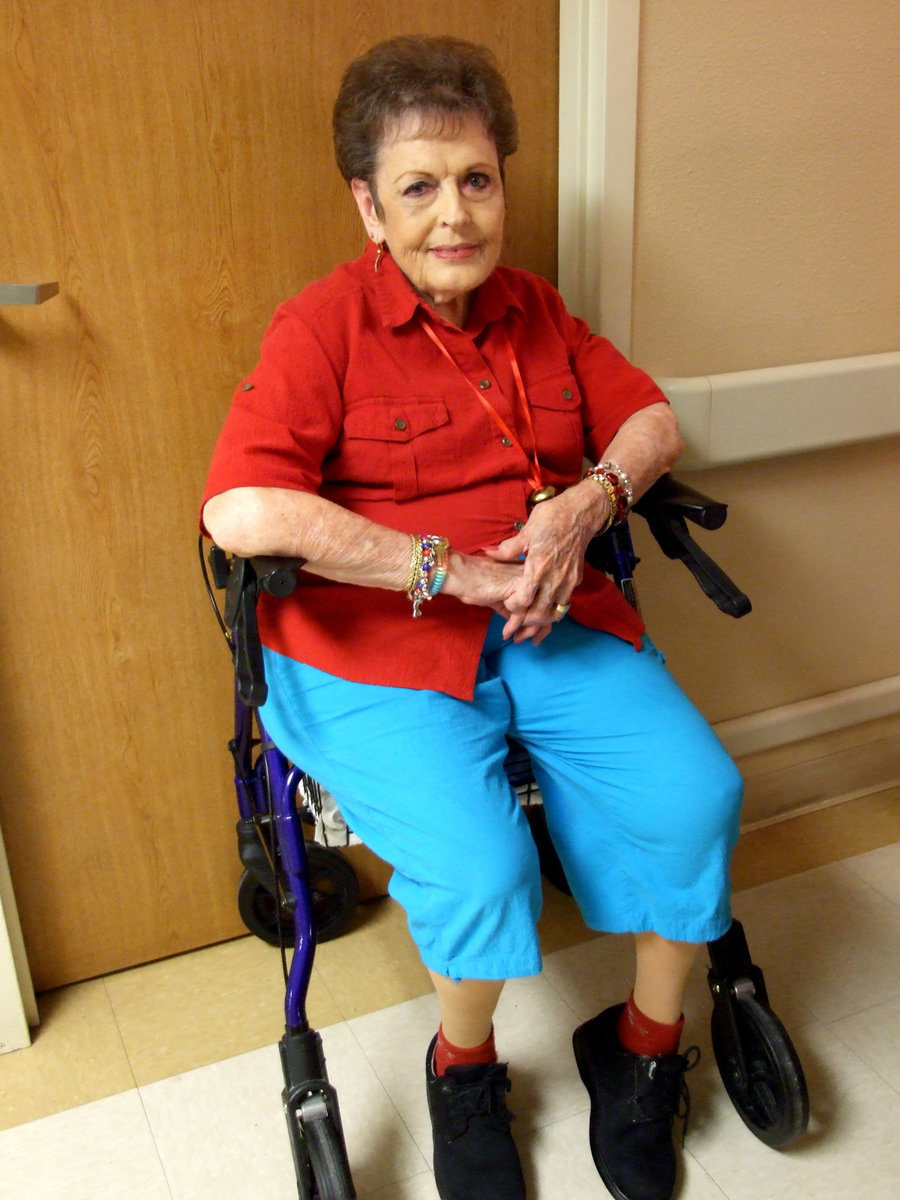 Image: Edith Baker — “I am so glad that it is nearly Christmas, which is Christ’s birthday. I am so glad the children could come and sing, we just enjoy them so very, very much,” said Edith Baker, resident.