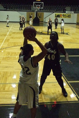 Image: Reed Intimidates — Jimesha Reed #40 applies pressure on the inbound passer for the JV Lady Indians. Reed was a force defensively as well as scoring 8-points in the Championship game.