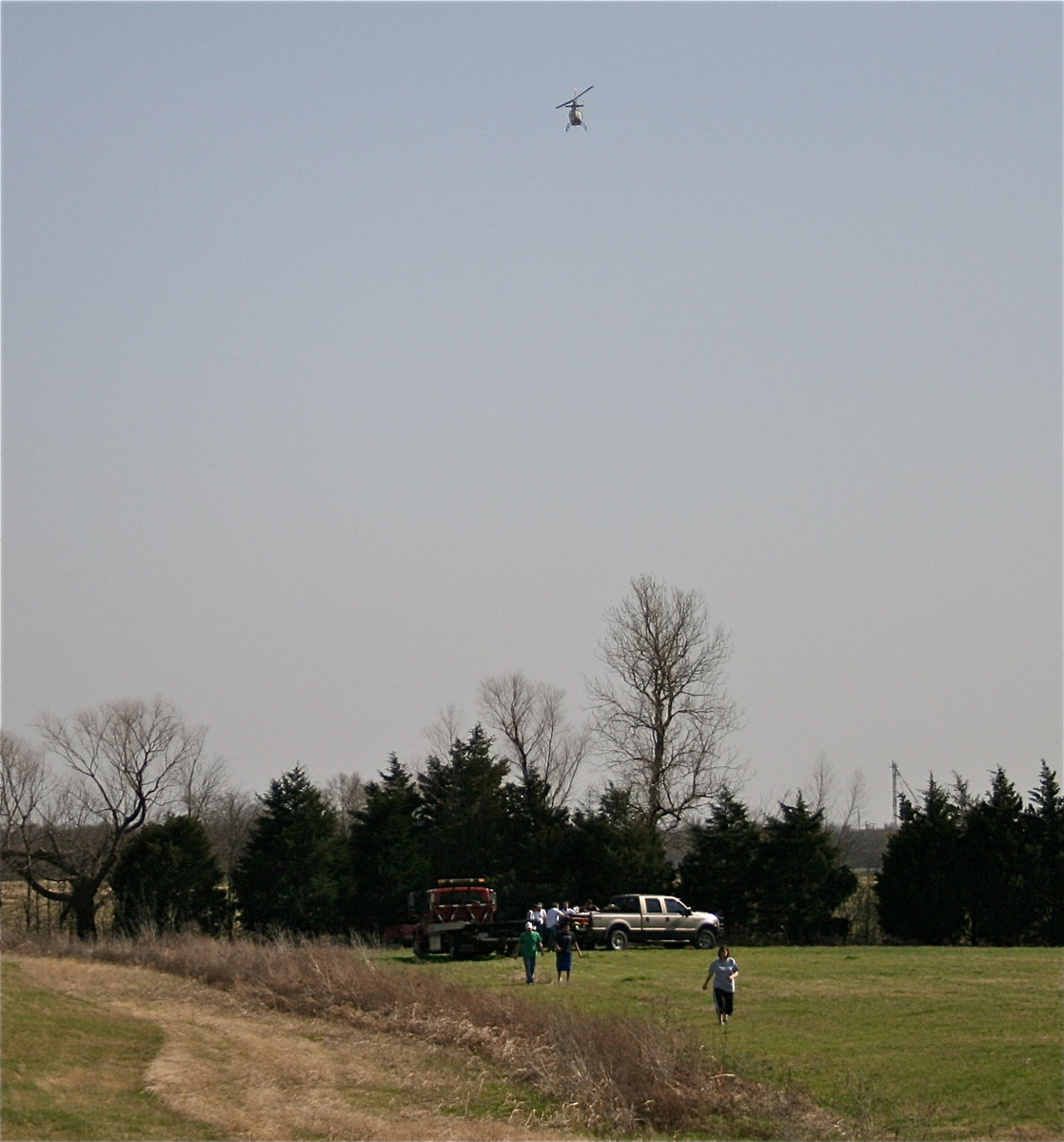 Image: CareFlite transports unconscious driver to the hospital — After loosing consciousness behind the wheel, Jackie Whitney’s small Toyota® truck avoids homes, trees and parked vehicles before lightly crashing into a patch of brush and trees along a creek bed. CareFlite transported Mr. Whitney to Baylor in Dallas.