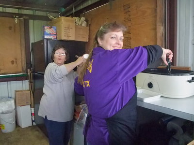 Image: Karen Mathiowetz &amp; Flossie Gowan — Karen and Flossie were working hard at the concessions stand.