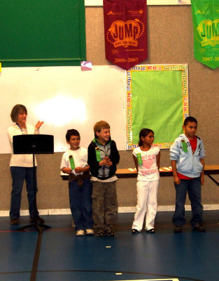 Image: First Graders — These first graders earned all B’s this six weeks.
