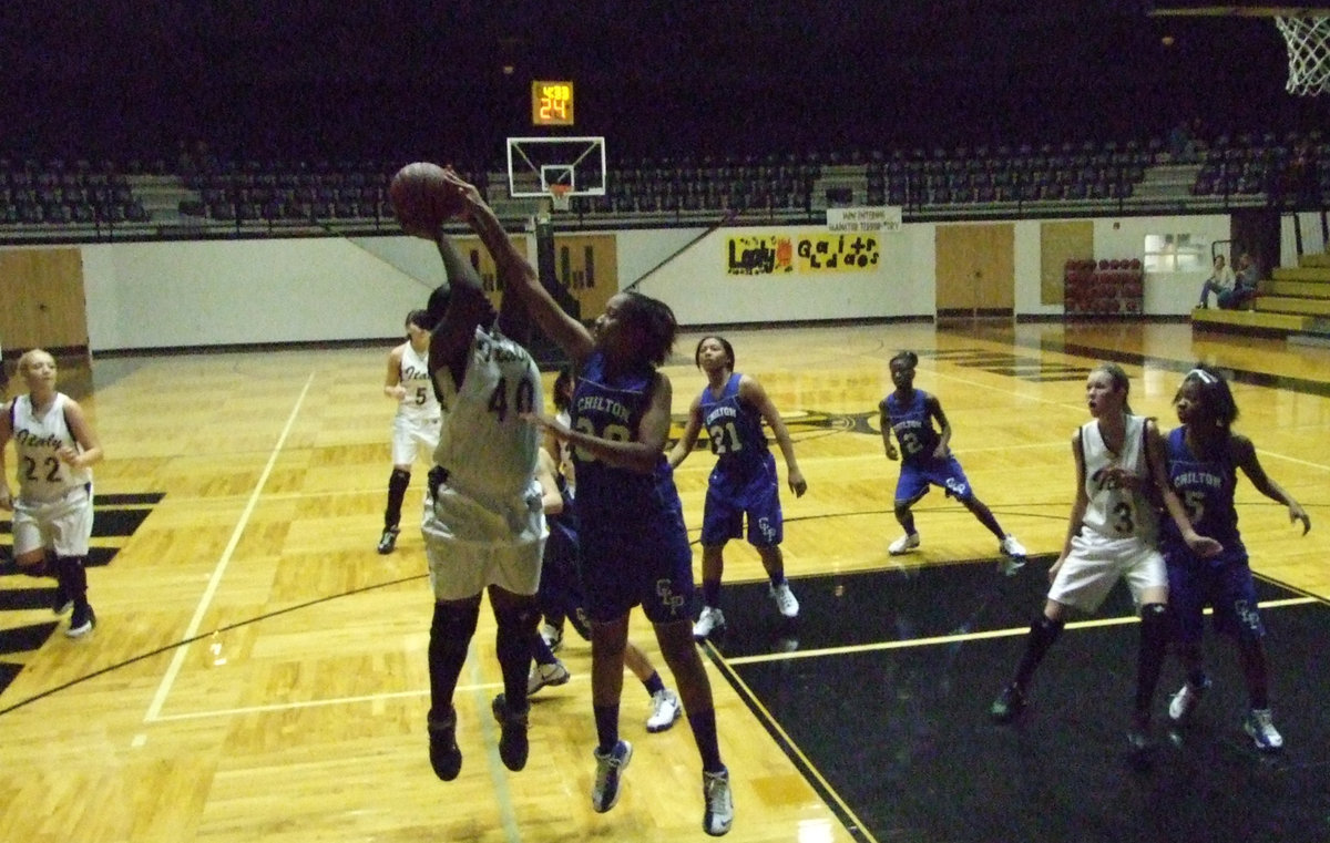 Image: Jimesha Reed — Reed #40 scored 13 points Friday night as the Lady Gladiators hosted Chilton.  Chilton won 46 to 27.