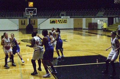 Image: DeMoss Tries For Two — Becca DeMoss was the lead scorer with 14 points Friday night.