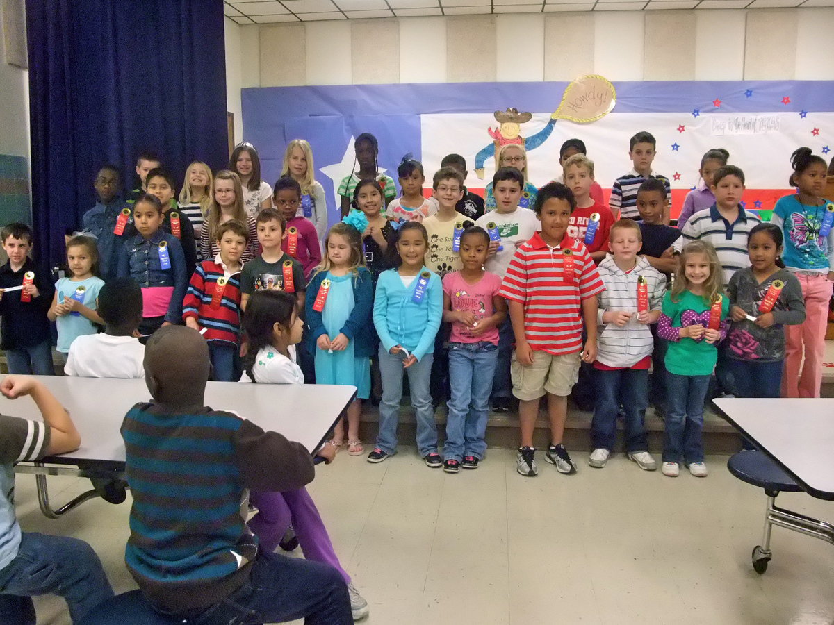 Image: Perfect Attendance — These students had perfect attendance and received free ice cream coupons from Sonic.