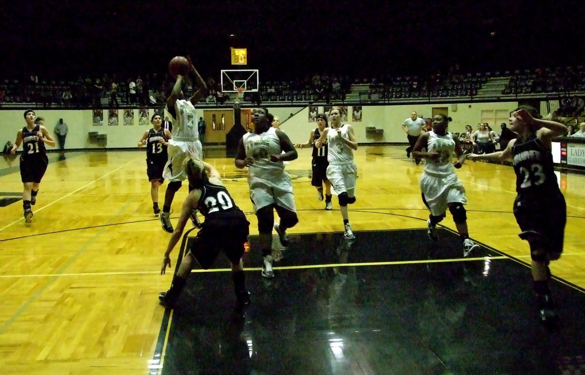 Image: Nice moves — Italy’s Jameka Copeland(5) keeps Grandview’s defense on their heels as she rises for the jumper.