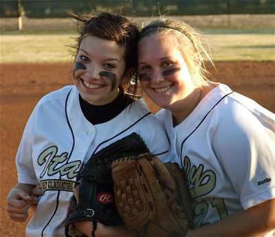 Image: Crazy hair day — It was “crazy hair day” at the ballpark for the Lady Gladiators season opener against Palmer. Actually, for Morgan Cockerham and Drenda Burk, it was just a tad breezy.