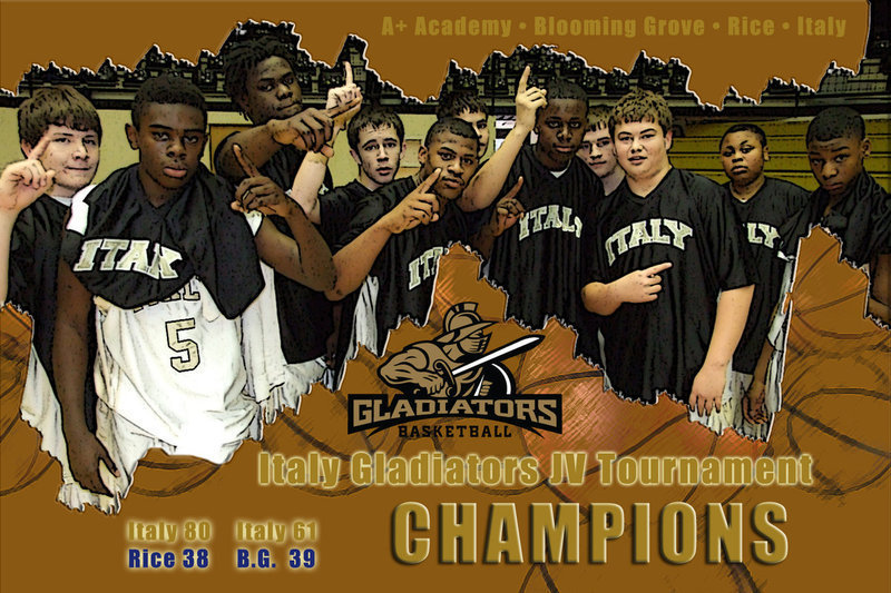 Image: Italy’s JV Gladiators are Tournament Champions — With two big wins, 80-38 over Rice and 61-39 over Blooming Grove, Italy’s JV Boys claim the Italy JV Basketball Tournament Championship in Italy on Saturday, January 15, 2011.