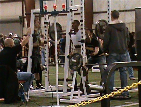 Image: Mike Clark — Mike Clark just moments before completing his squat lift at the Forney meet.