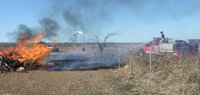 Image: Fire At Monolithic Property — The burn ban is off in Ellis County but there is a red flag warning in affect at this time.