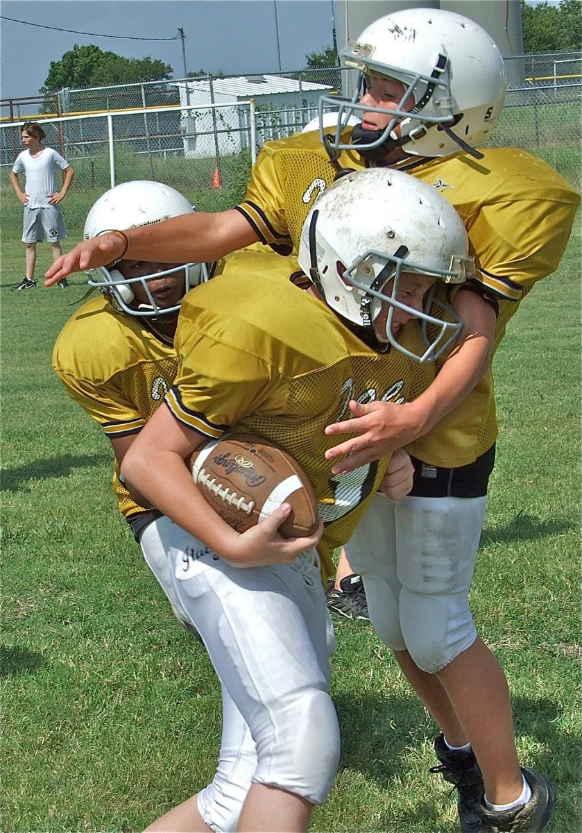 Image: Crunch time — J.T. Escamilla tests the defense.