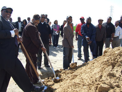 Image: Union Missionary Baptist Church has groundbreaking — Pastor Algua R. Isaac, church members and friends gather at the groundbreaking ceremony on Saturday morning.  It was a great day for it.