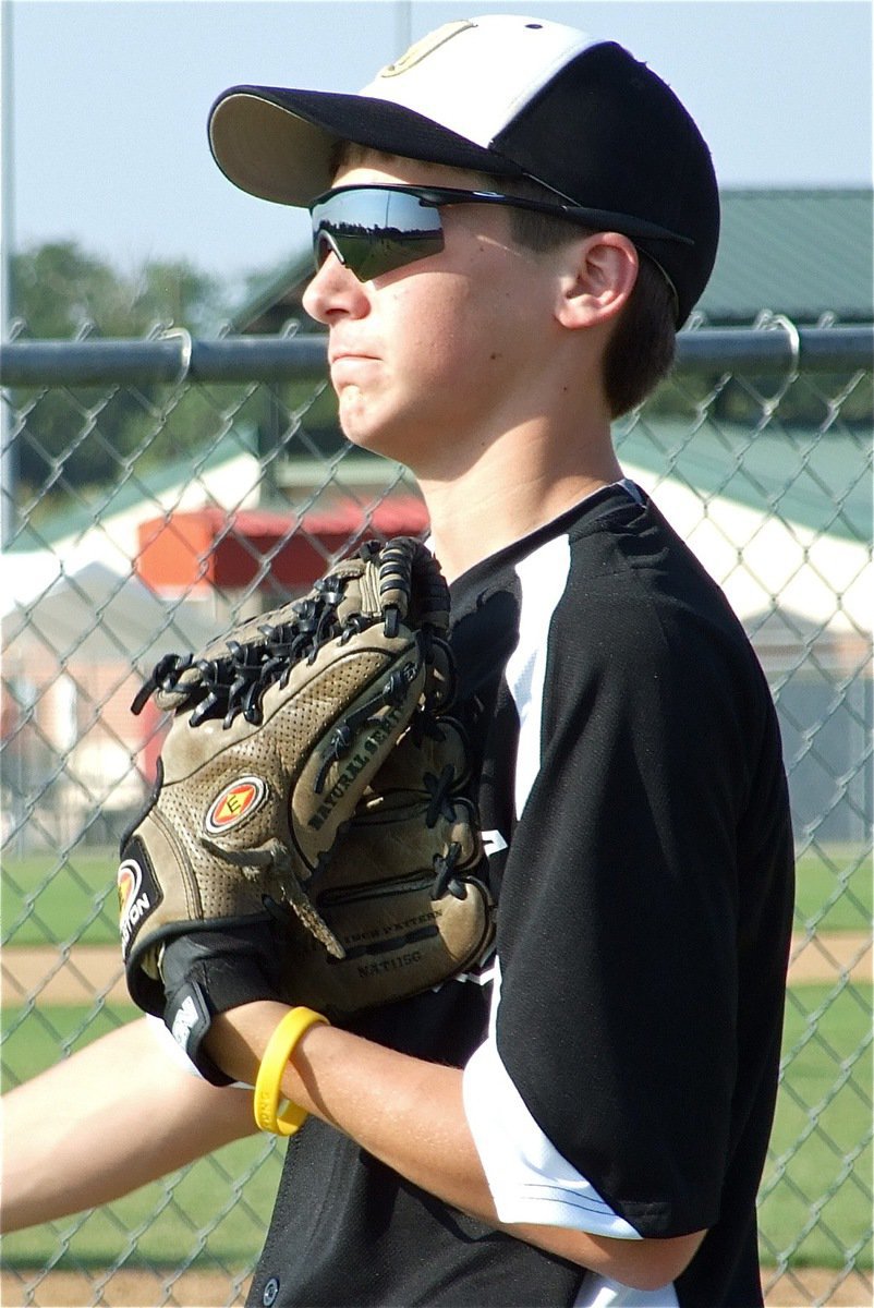 Image: Stiles has style — Ross Stiles gets warmed up before the game.