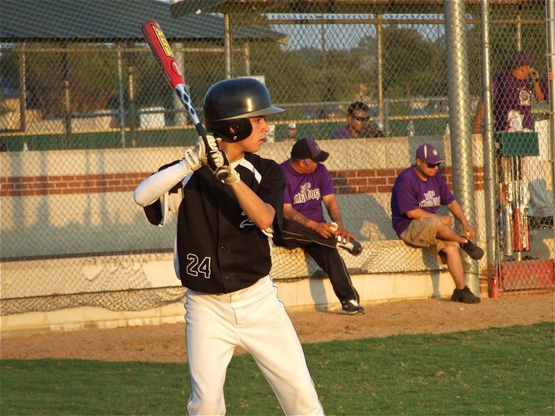 Image: Bring the heat — Caden Jacinto stands confident at the plate.