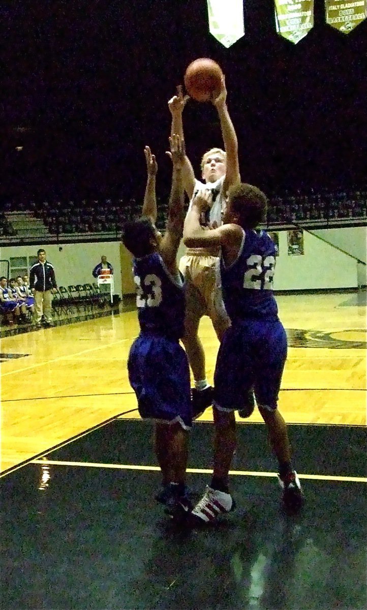 Image: Cody fires away — Cody Boyd(10) is required to carry a shooting license during the games.