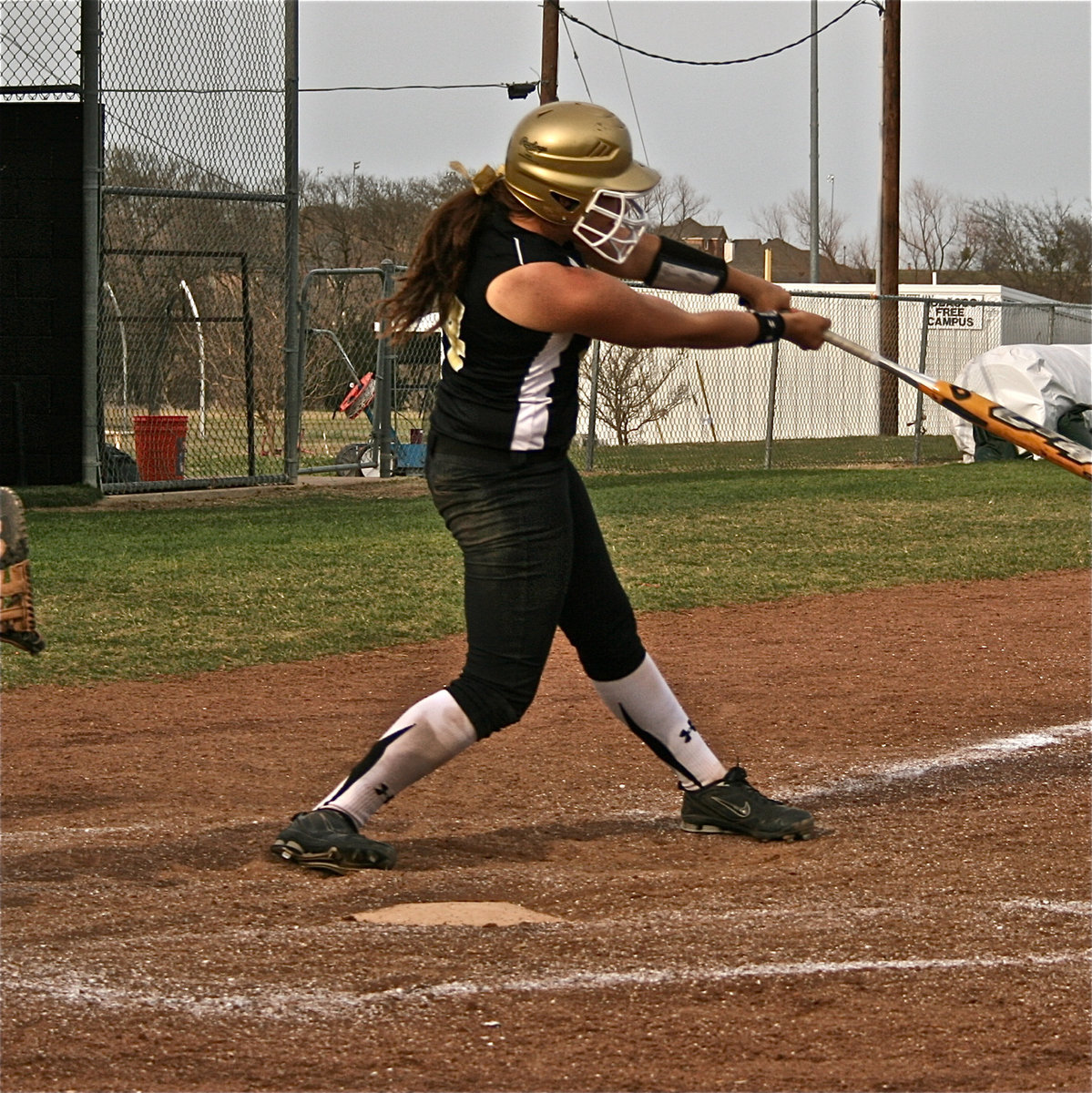 Image: Blasting away — Sensational slugger, Alyssa Richards, continues to pressure defenses.