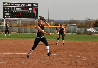 Image: Still throwing… — Lady Gladiators junior pitcher, Megan Richards, never left the mound during the 7 games in 6 days stretch.