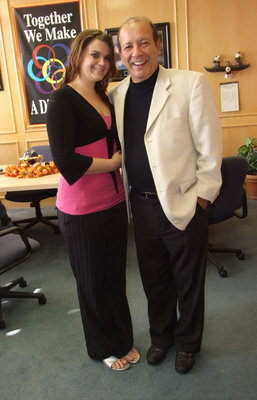 Image: Kimberly and Superintendent Del Bosque — A happy day at Avalon ISD