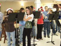 Image: Milford Band  — Milford High School band playing their rendition of “Greensleeves” at Pleasant Manor.