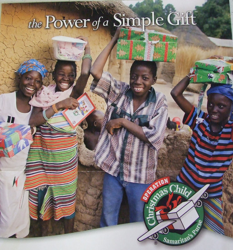 Image: Operation Christmas Child — It is time to submit shoeboxes filled with goodies for children around the world.  Samaritan’s Purse will distribute these boxes by Christmas.