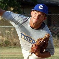 Image: Tiger eyes — Corsicana Tigers-Blue pitcher Blake Whisenant faced Teague’s batters with confidence on Saturday.