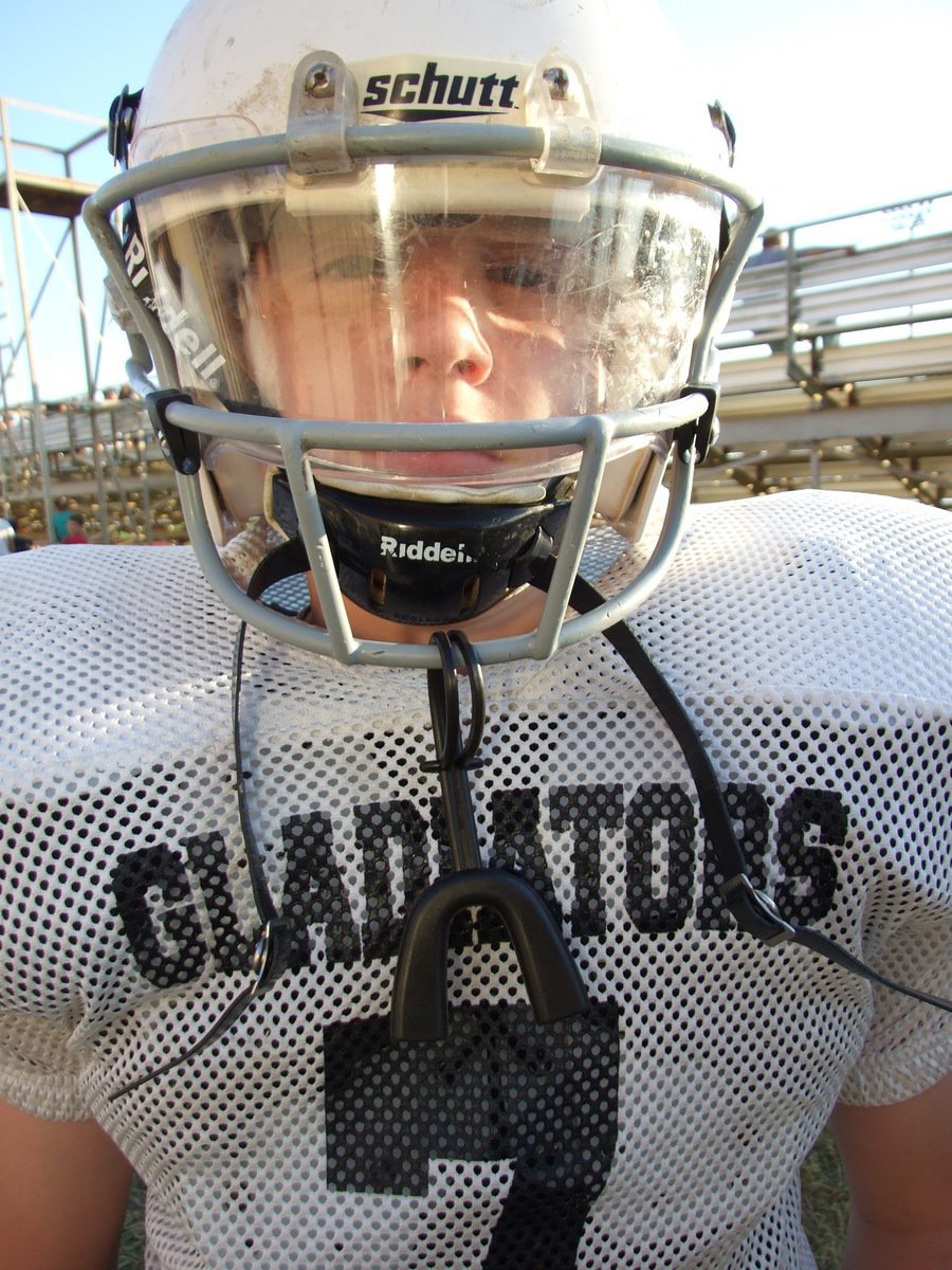 Image: Armored and ready — John Escamilla is a Gladiator with a shield.