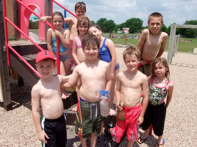 Image: The Gang’s All Here — These first graders are having a great day on Splash Day.