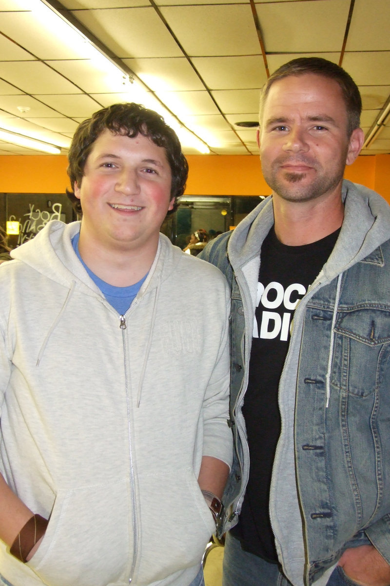 Image: Talleri and Barnard — Central Baptist youth minister, Chris Talleri, and special guest, John Barnard of Middleman Skateboards, befriended the students with skateboarding talents.  Skateboarding Ministry is a specialty of John’s.