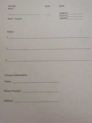 Image: Angel contact form — This form needs to filled out for each Angel.