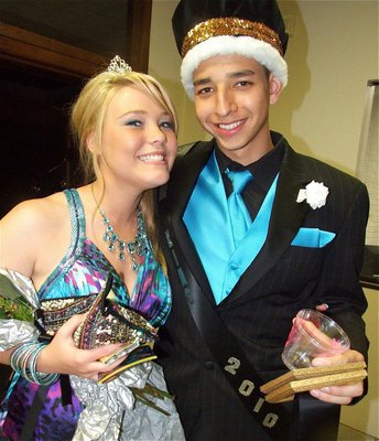 Image: Shelbi &amp; Oscar — Royal couple, Prom King Oscar Gonzalez and Prom Princess Shelbi Gilley, are all smiles after prom.