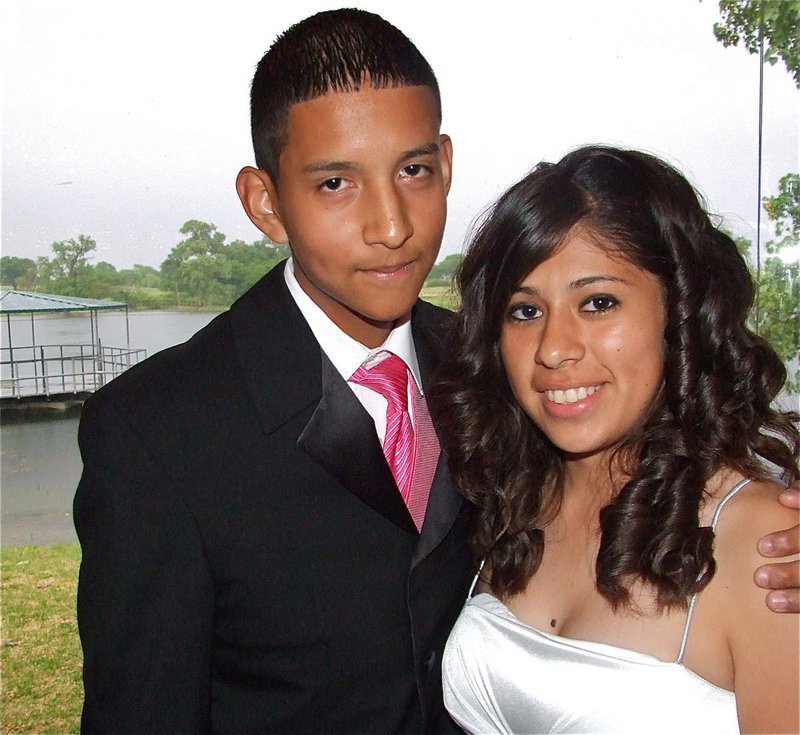 Image: Eddie &amp; Alma — Eddie Garcia and Alma Suaste are all dressed up with some place to go, the Italy High School Prom.