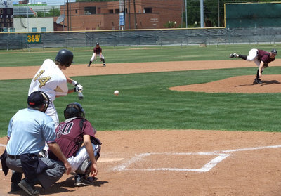 Image: Colten RBI’s — Colten Campbell hits an RBI single to left field and scores Jasenio Anderson.