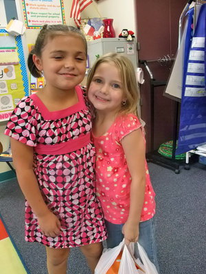 Image: Skylar Dela Rosa &amp; Journey Harris — Skylar and Journey are in Mrs. Daughtry’s kindergarten class and are looking forward to coloring and meeting new friends.
